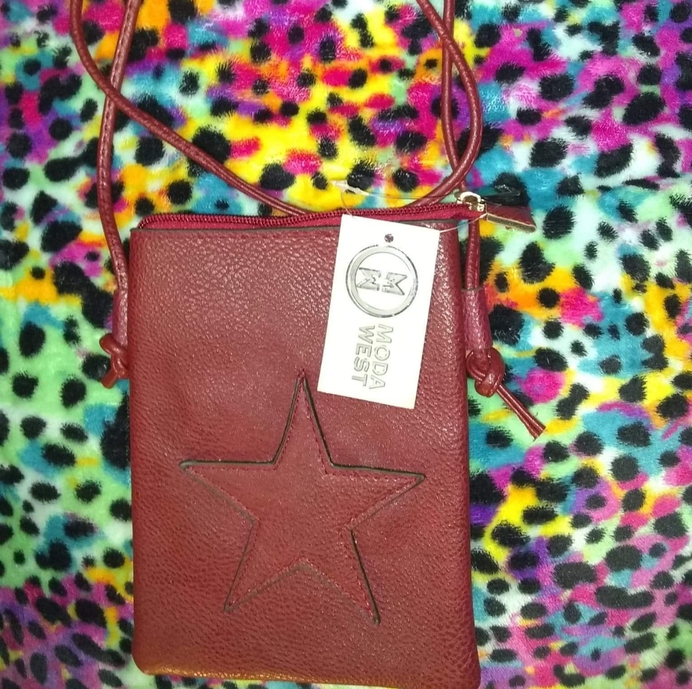 Red leather purse